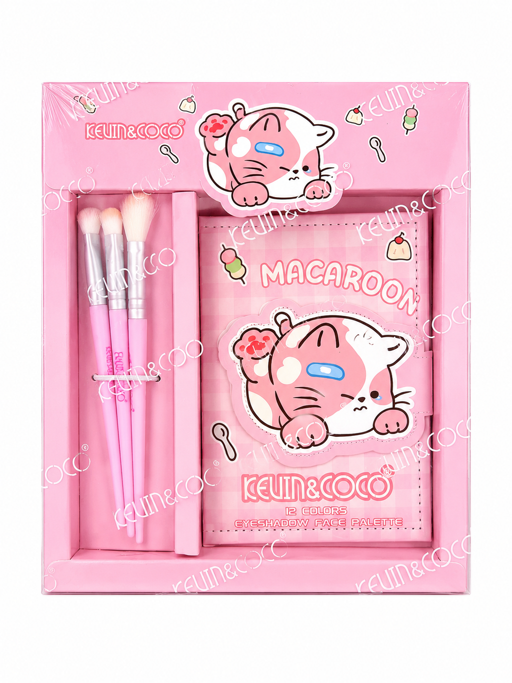 Kevin Coco Macaroon Eyeshadow Palette with Brushes
