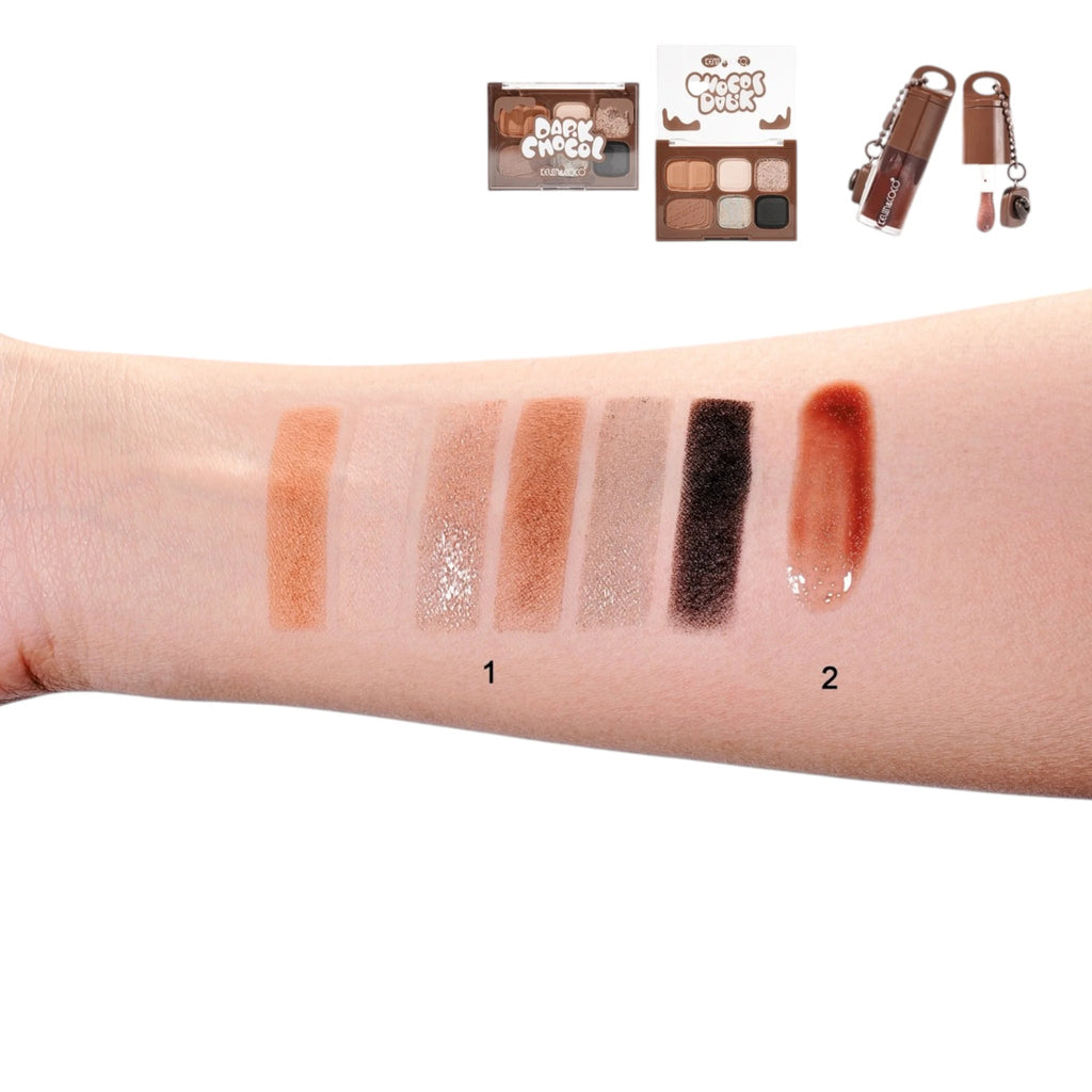 Kevin Coco Dark Choco Makeup Set – Eyeshadow Palette & Lip Gloss