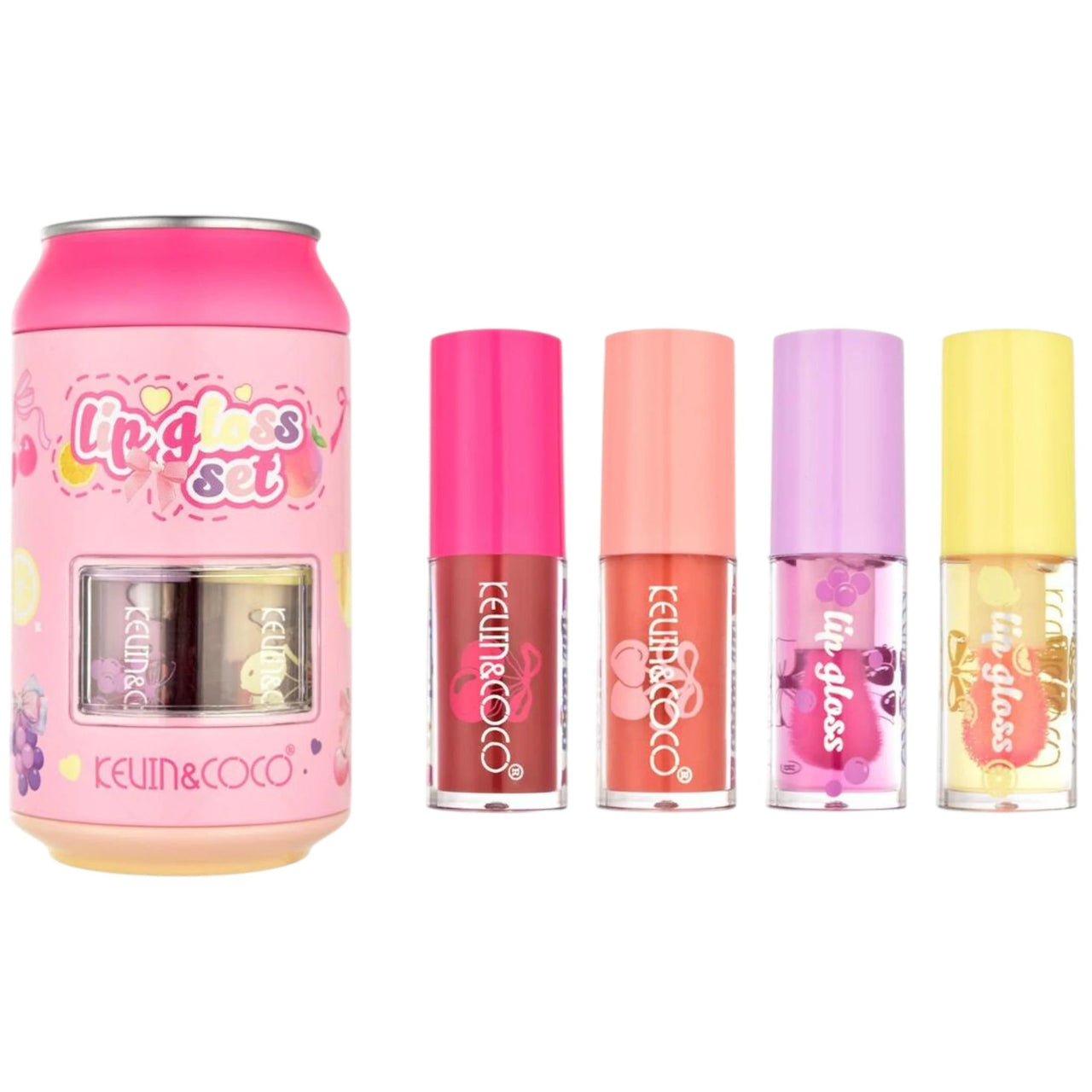 Kevin Coco Soda Lip Gloss Set – 4 Pieces
